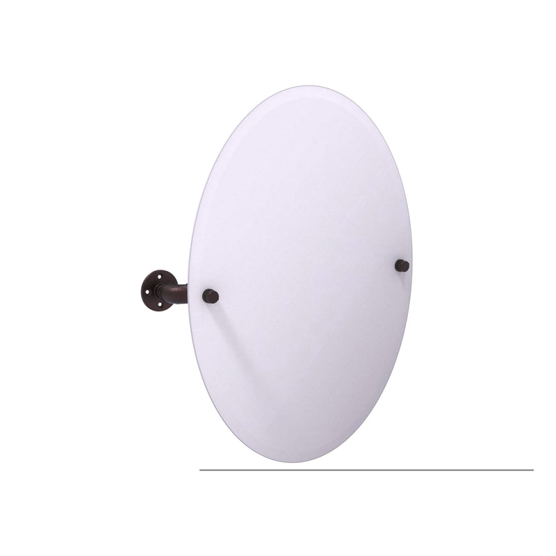 Pipeline Collection Frameless Oval Wall Mounted Tilt Mirror