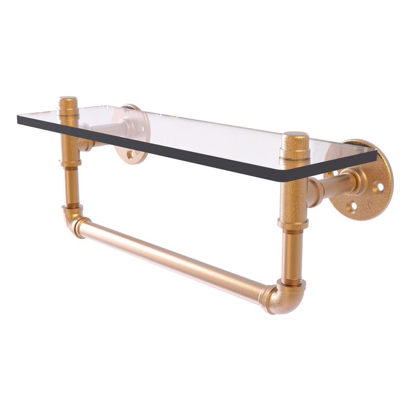 Pipeline Collection Glass Shelf with Towel Bar