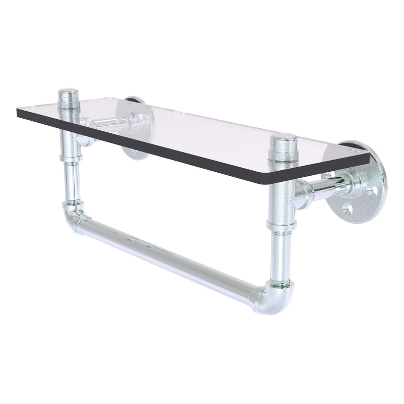 Pipeline Collection Glass Shelf with Towel Bar