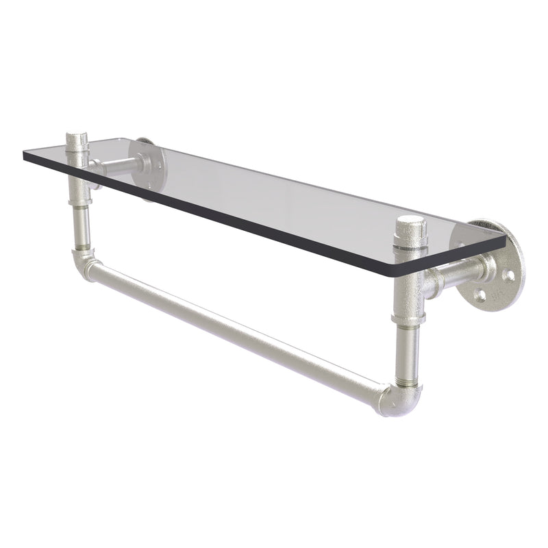 Pipeline Collection Glass Shelf with Towel Bar