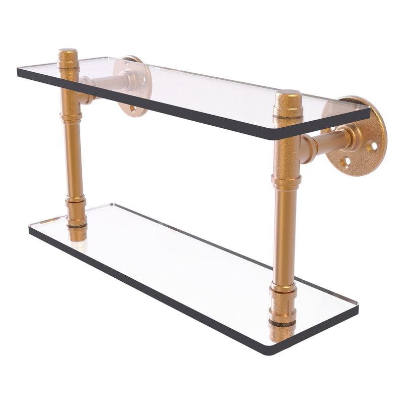 Pipeline Collection Double Glass Shelf