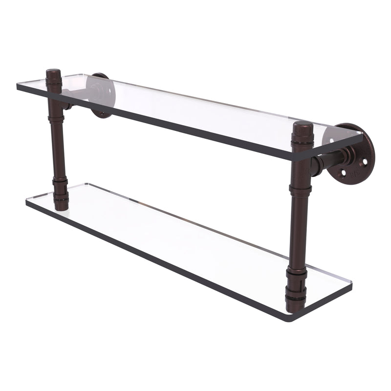 Pipeline Collection Double Glass Shelf