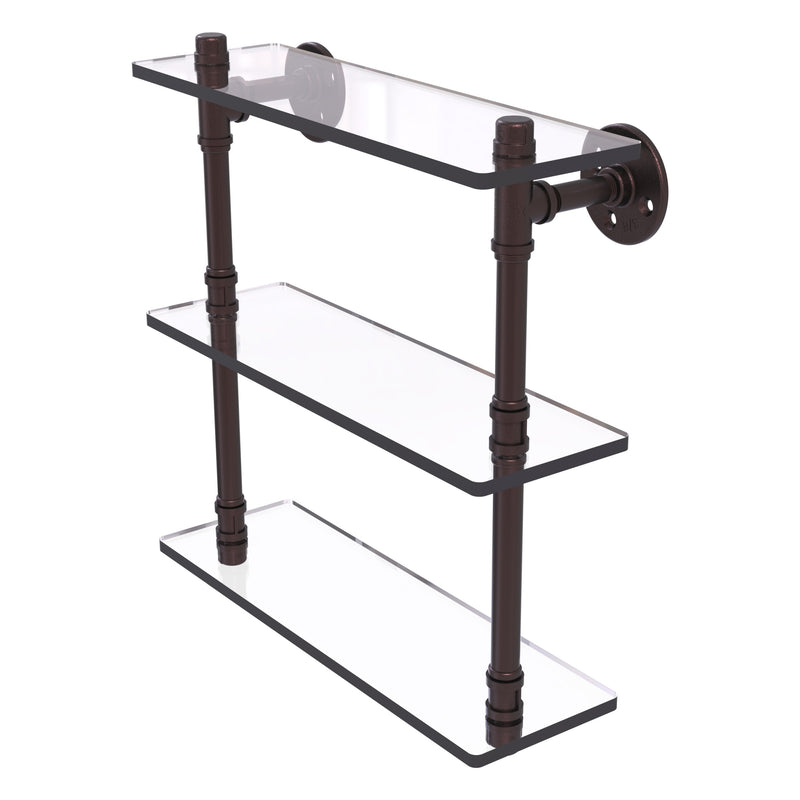 Pipeline Collection Triple Glass Shelf