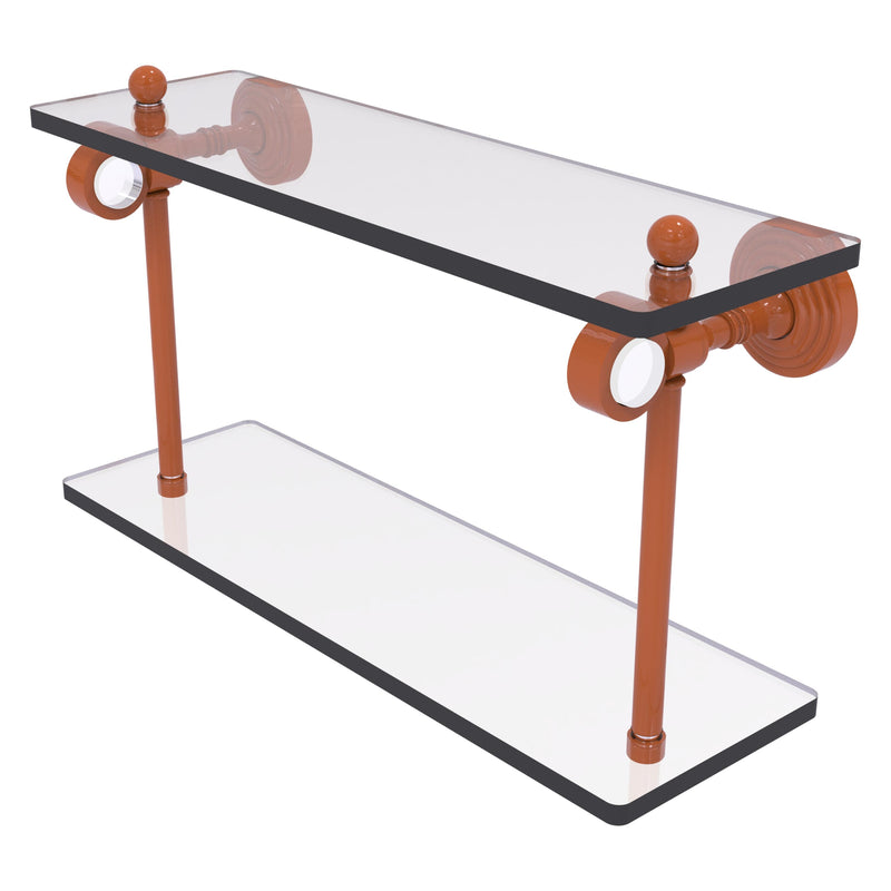 Pacific Grove Collection Two Tiered Glass Shelf with Smooth Accents