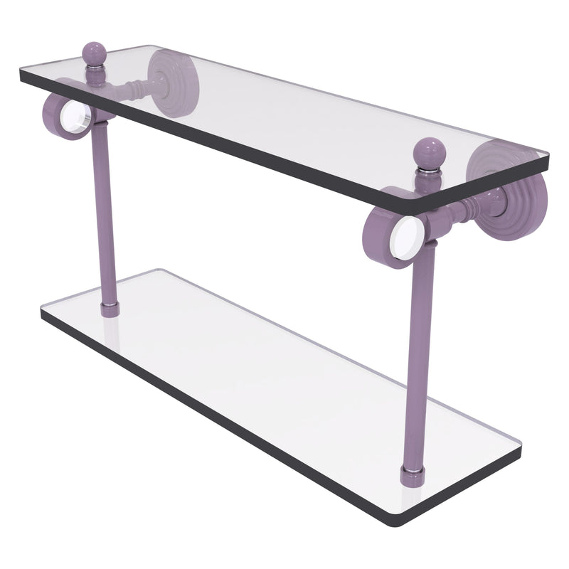 Pacific Grove Collection Two Tiered Glass Shelf with Smooth Accents