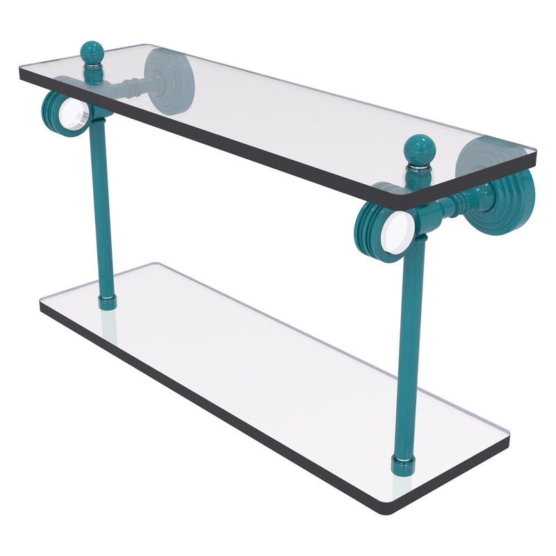 Pacific Grove Collection Two Tiered Glass Shelf with Dotted Accents