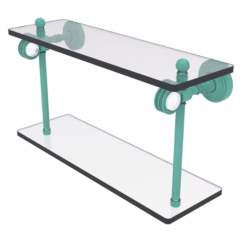 Pacific Grove Collection Two Tiered Glass Shelf with Dotted Accents