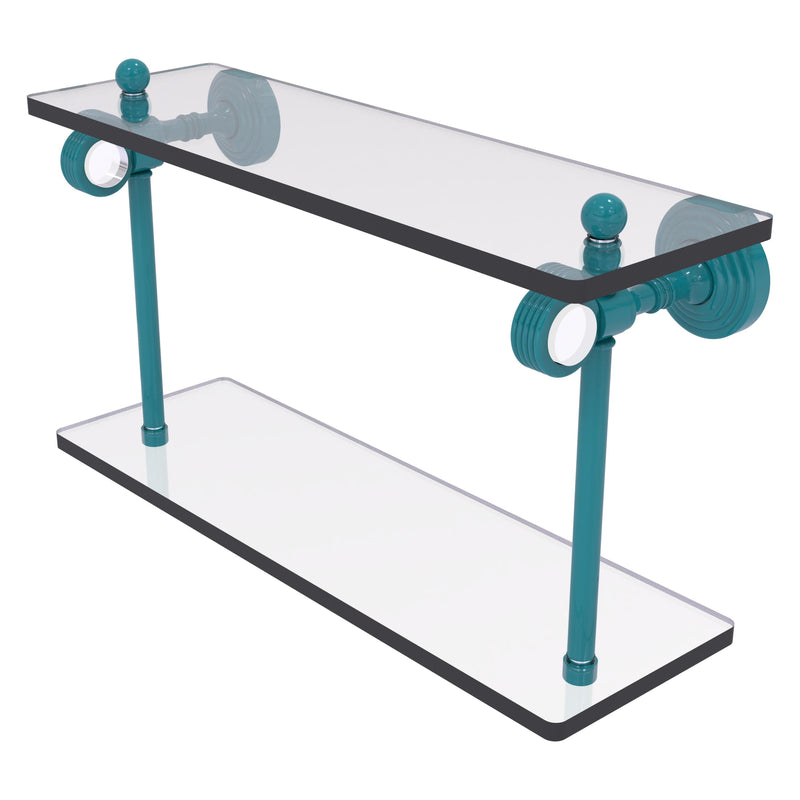 Pacific Grove Collection Two Tiered Glass Shelf with Grooved Accents