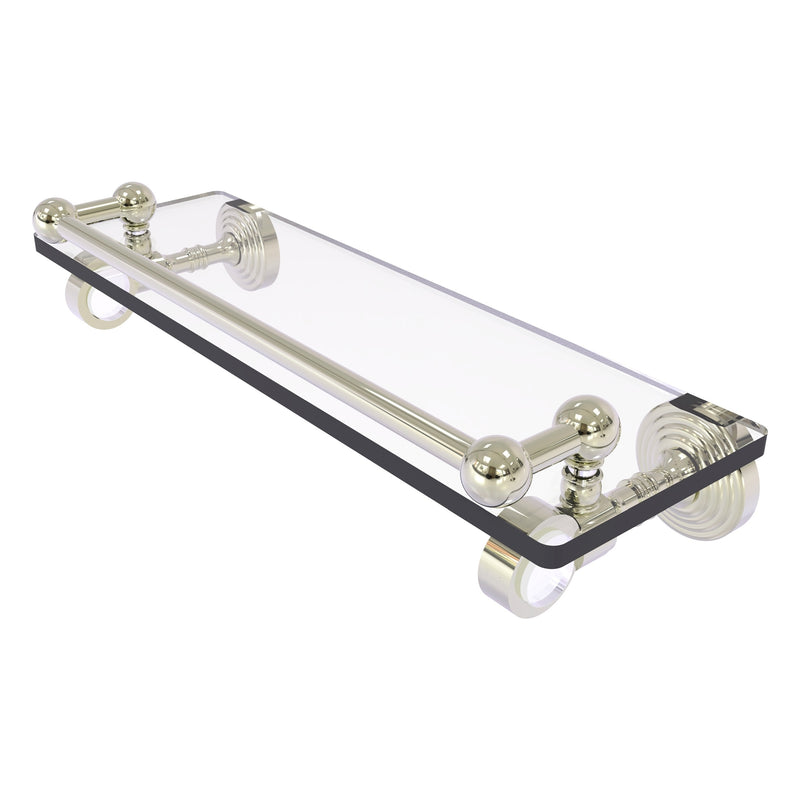 Pacific Grove Collection Glass Shelf with Gallery Rail with Smooth Accents