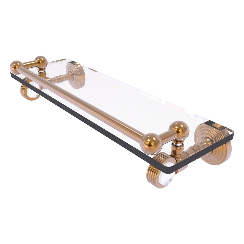 Pacific Grove Collection Glass Shelf with Gallery Rail with Grooved Accents