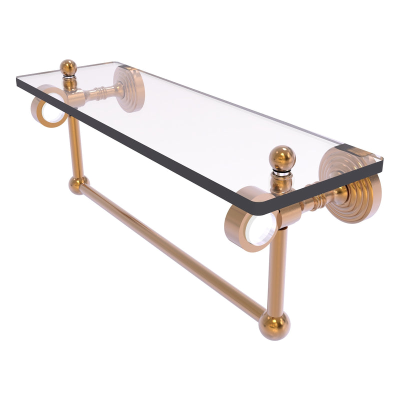 Pacific Grove Collection Glass Shelf with Towel Bar with Smooth Accents