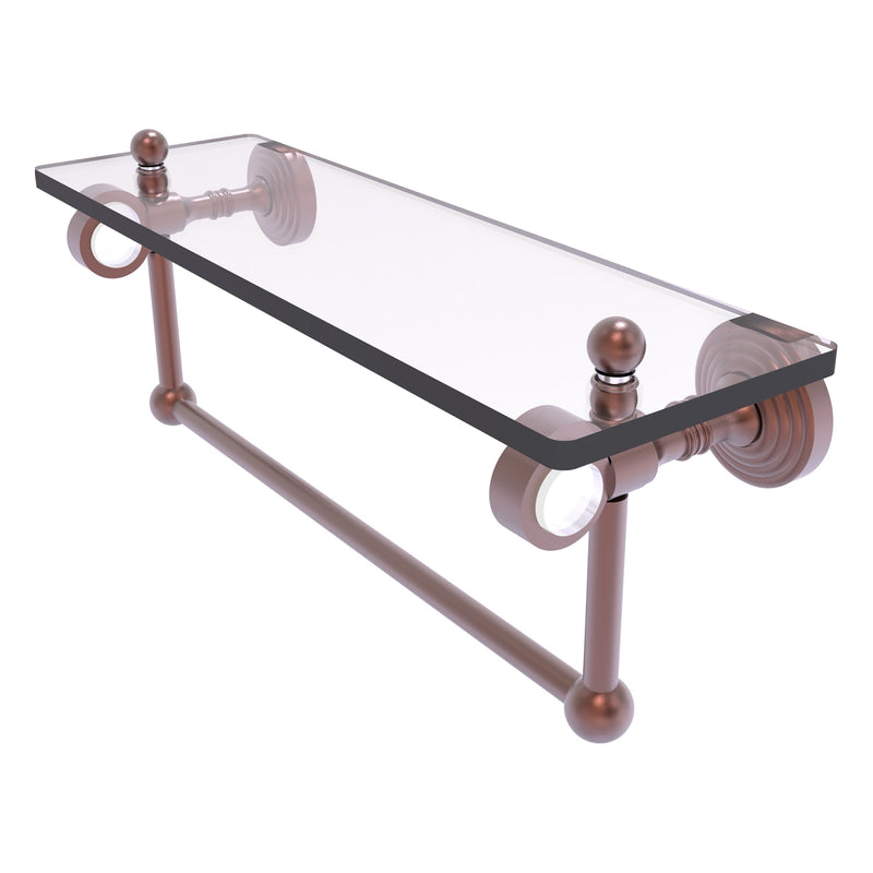 Pacific Grove Collection Glass Shelf with Towel Bar with Smooth Accents