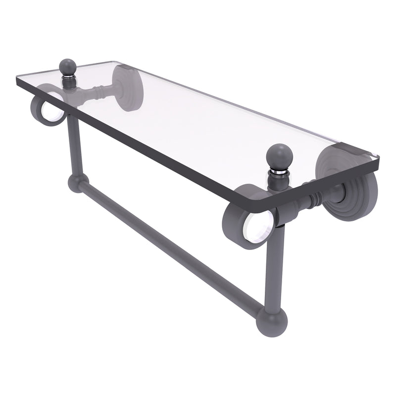 Pacific Grove Collection Glass Shelf with Towel Bar with Smooth Accents