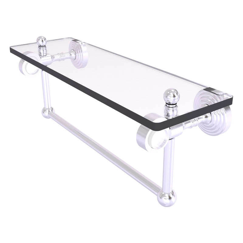 Pacific Grove Collection Glass Shelf with Towel Bar with Smooth Accents