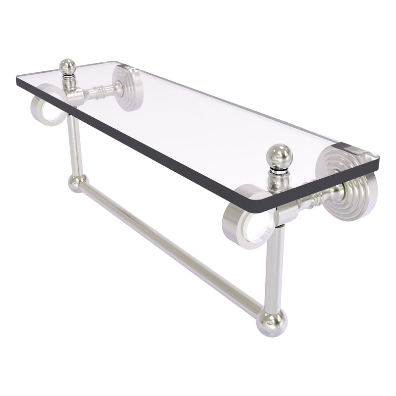 Pacific Grove Collection Glass Shelf with Towel Bar with Smooth Accents