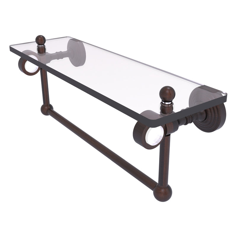 Pacific Grove Collection Glass Shelf with Towel Bar with Smooth Accents