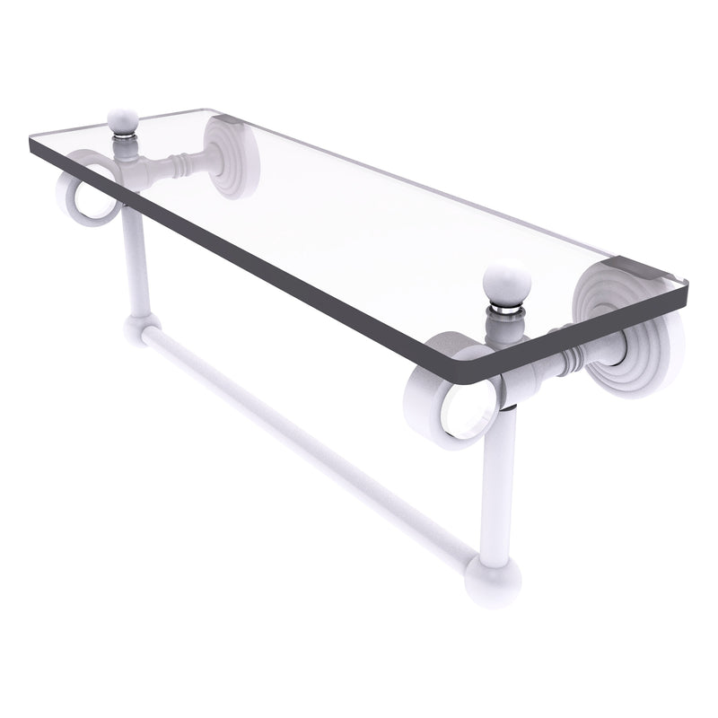 Pacific Grove Collection Glass Shelf with Towel Bar with Smooth Accents