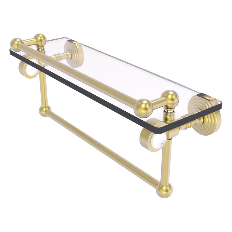 Pacific Grove Collection Glass Shelf with Gallery Rail and Towel Bar with Smooth Accents