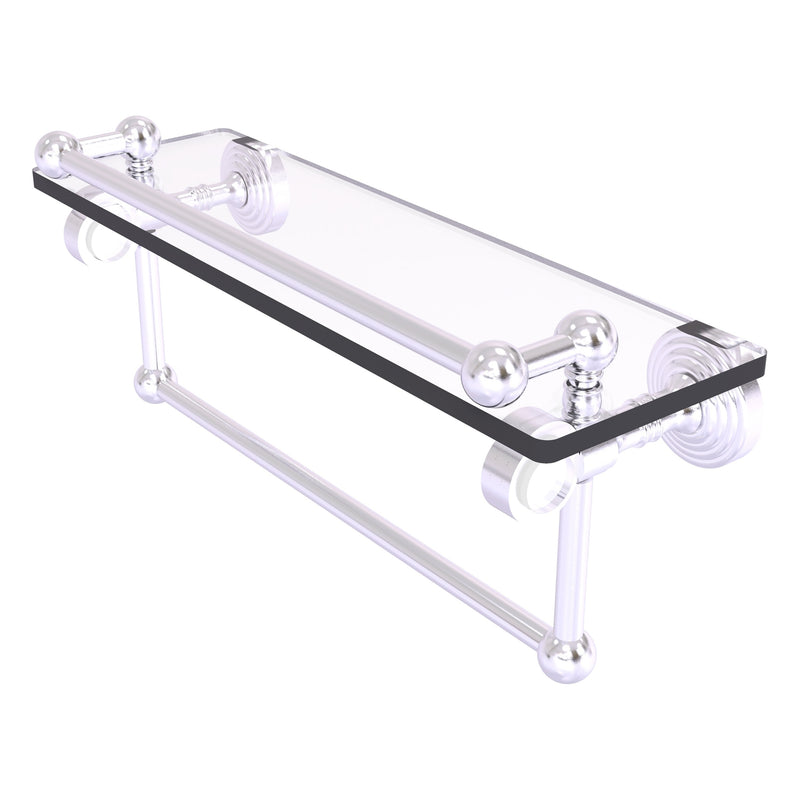 Pacific Grove Collection Glass Shelf with Gallery Rail and Towel Bar with Smooth Accents