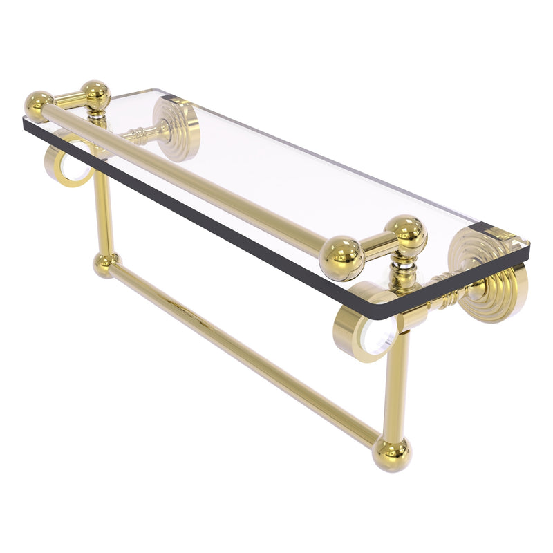 Pacific Grove Collection Glass Shelf with Gallery Rail and Towel Bar with Smooth Accents