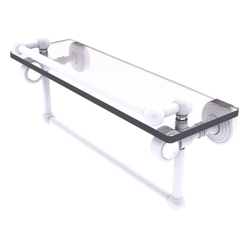 Pacific Grove Collection Glass Shelf with Gallery Rail and Towel Bar with Smooth Accents