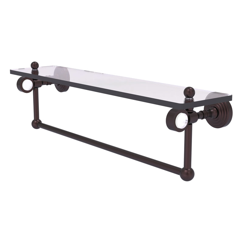 Pacific Grove Collection Glass Shelf with Towel Bar with Smooth Accents