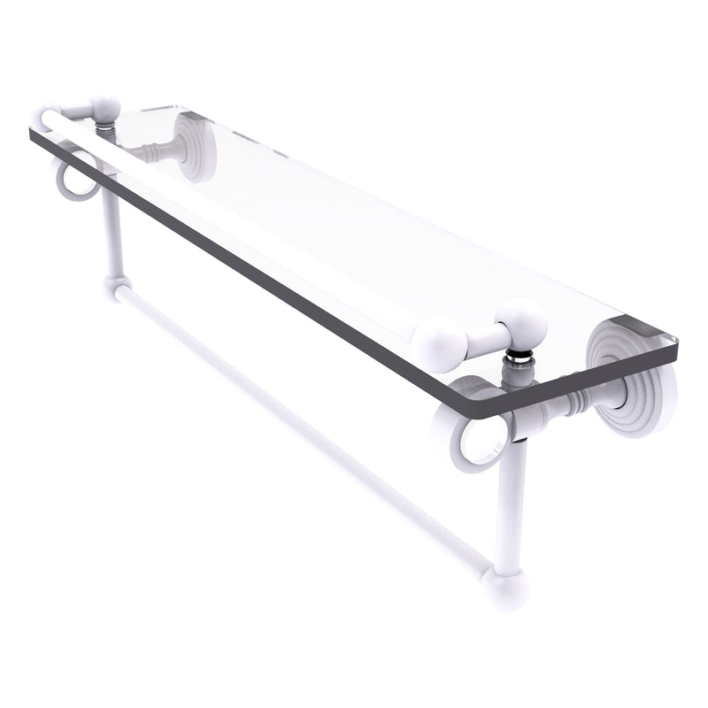 Pacific Grove Collection Glass Shelf with Gallery Rail and Towel Bar with Smooth Accents