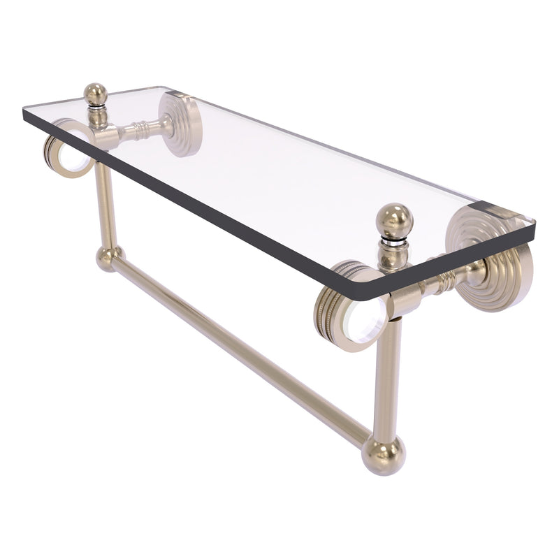 Pacific Grove Collection Glass Shelf with Towel Bar with Dotted Accents