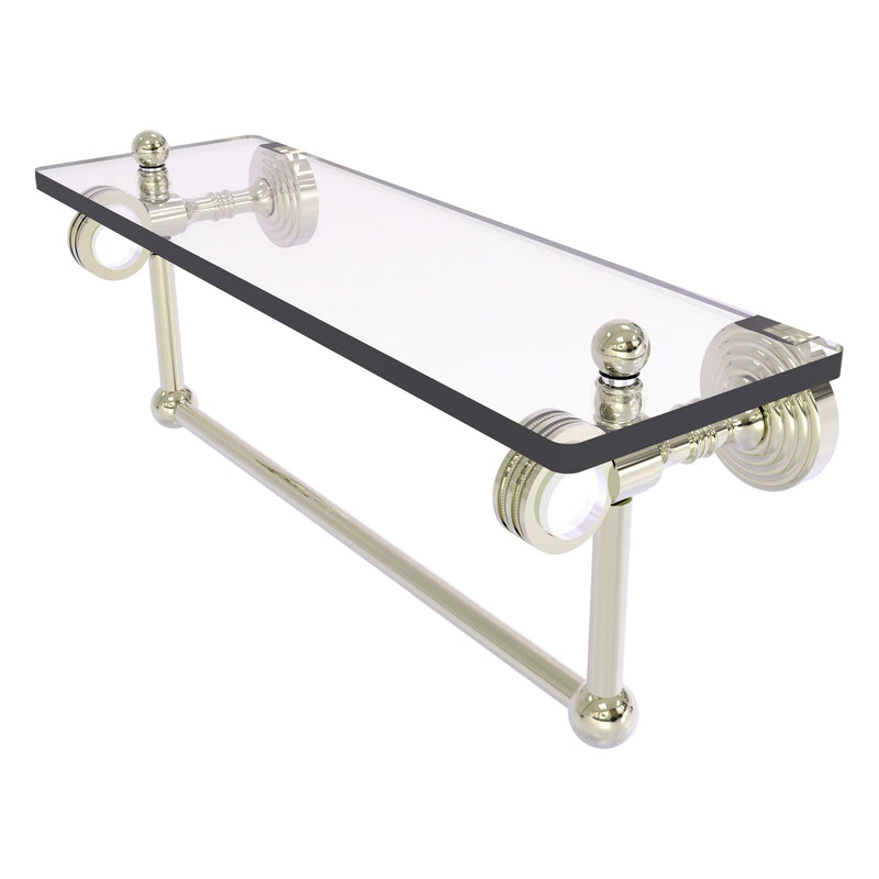 Pacific Grove Collection Glass Shelf with Towel Bar with Dotted Accents