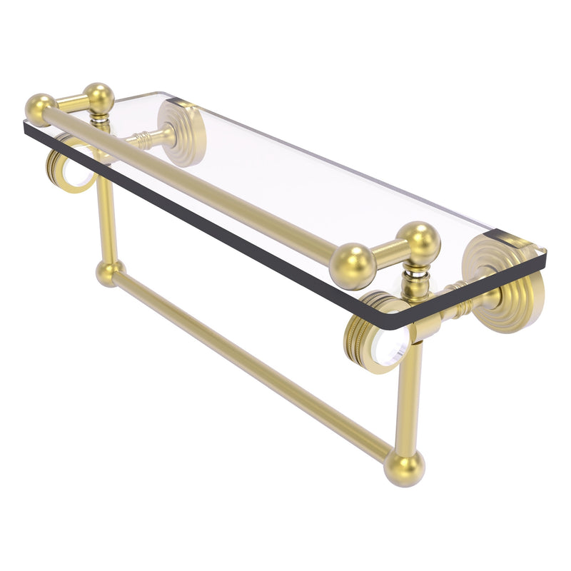 Pacific Grove Collection Glass Shelf with Gallery Rail and Towel Bar with Dotted Accents