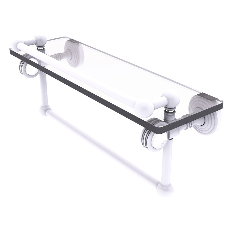 Pacific Grove Collection Glass Shelf with Gallery Rail and Towel Bar with Dotted Accents