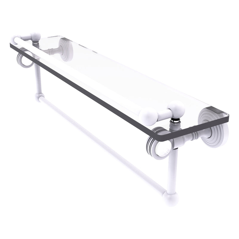 Pacific Grove Collection Glass Shelf with Gallery Rail and Towel Bar with Dotted Accents