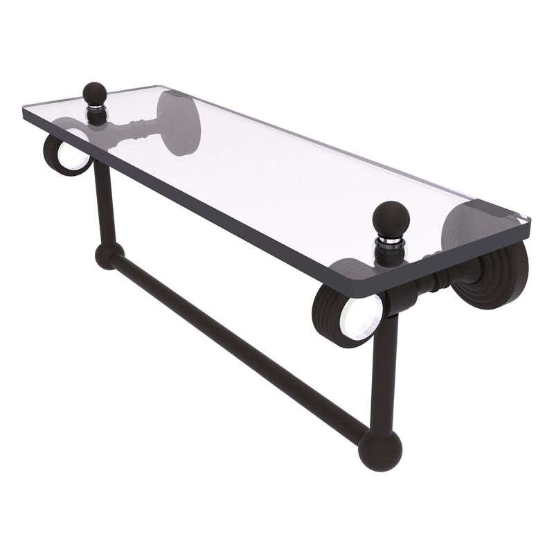 Pacific Grove Collection Glass Shelf with Towel Bar with Grooved Accents