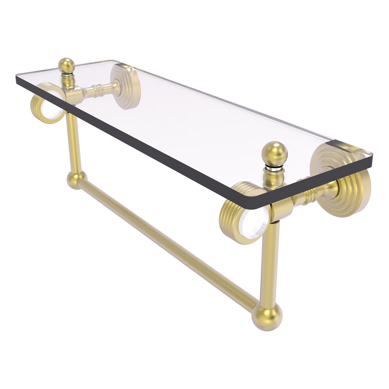 Pacific Grove Collection Glass Shelf with Towel Bar with Grooved Accents