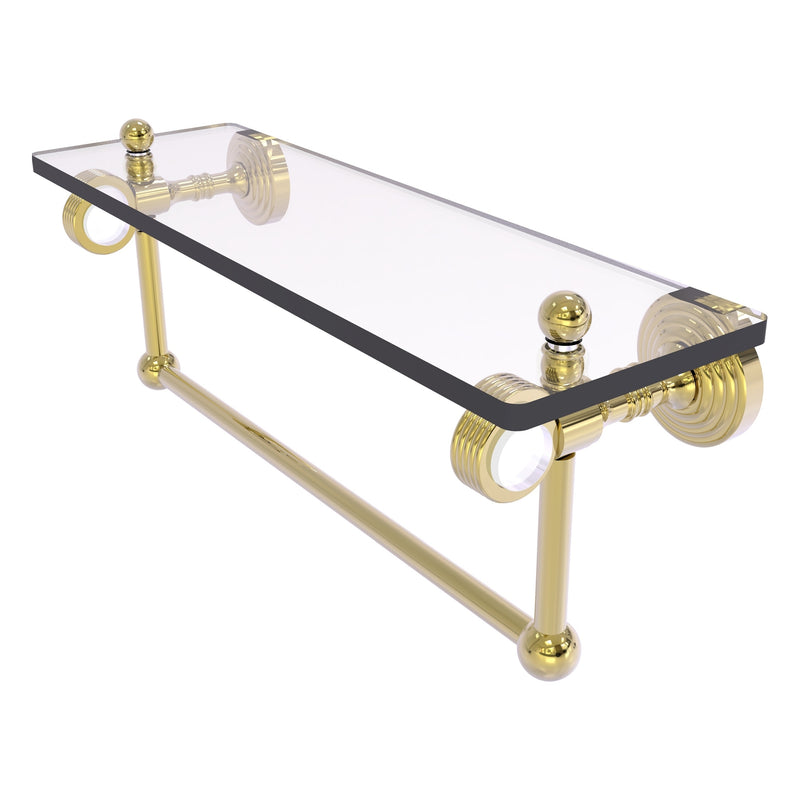 Pacific Grove Collection Glass Shelf with Towel Bar with Grooved Accents