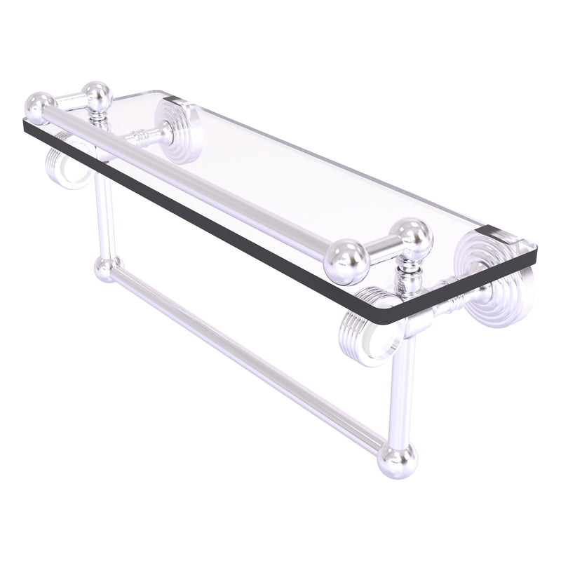 Pacific Grove Collection Glass Shelf with Gallery Rail and Towel Bar with Grooved Accents