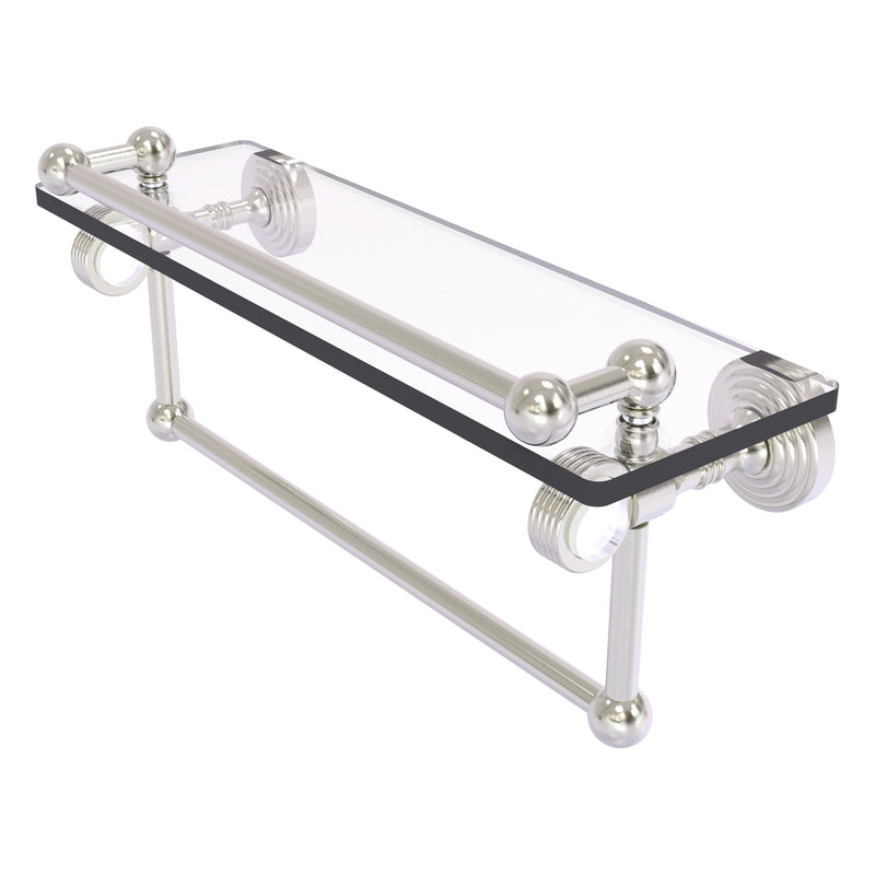 Pacific Grove Collection Glass Shelf with Gallery Rail and Towel Bar with Grooved Accents