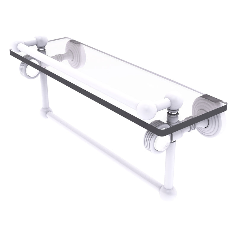 Pacific Grove Collection Glass Shelf with Gallery Rail and Towel Bar with Grooved Accents