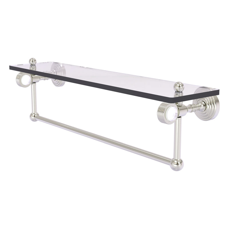 Pacific Grove Collection Glass Shelf with Towel Bar with Grooved Accents