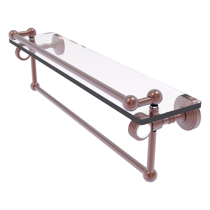 Pacific Grove Collection Glass Shelf with Gallery Rail and Towel Bar with Grooved Accents