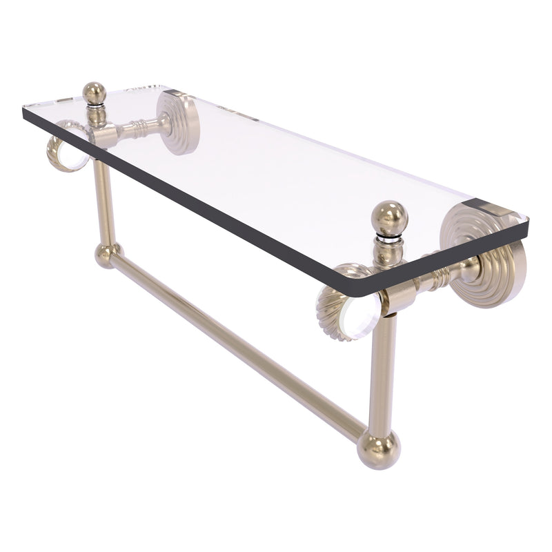 Pacific Grove Collection Glass Shelf with Towel Bar with Twisted Accents