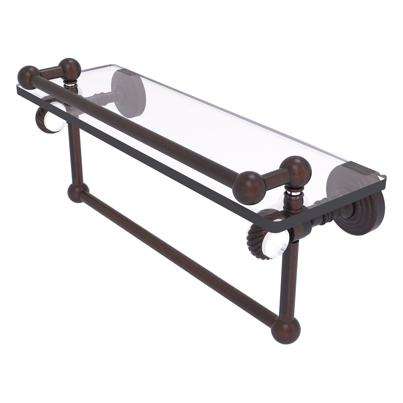 Pacific Grove Collection Glass Shelf with Gallery Rail and Towel Bar with Twisted Accents