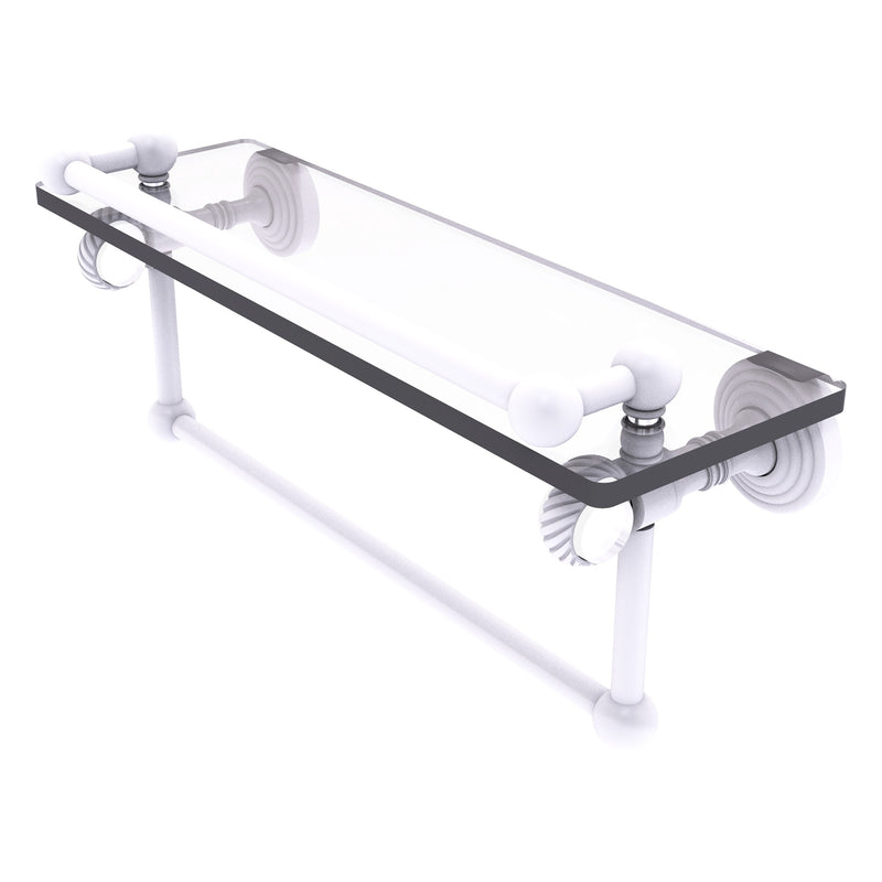 Pacific Grove Collection Glass Shelf with Gallery Rail and Towel Bar with Twisted Accents