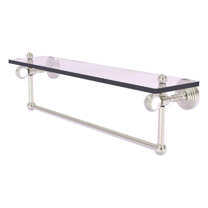 Pacific Grove Collection Glass Shelf with Towel Bar with Twisted Accents