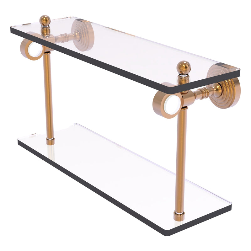 Pacific Grove Collection Two Tiered Glass Shelf with Smooth Accents