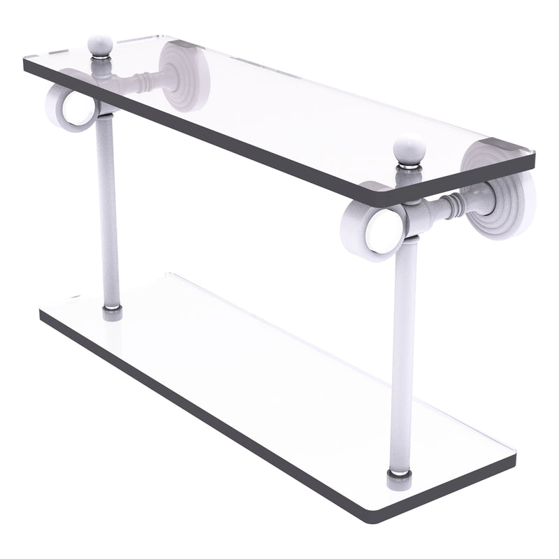 Pacific Grove Collection Two Tiered Glass Shelf with Smooth Accents