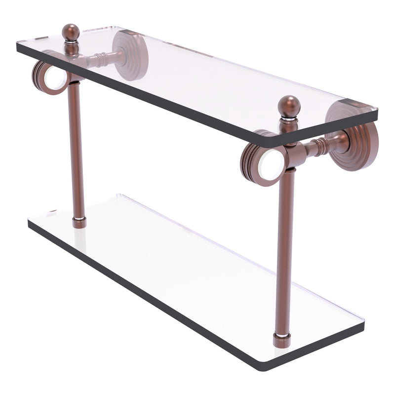 Pacific Grove Collection Two Tiered Glass Shelf with Dotted Accents