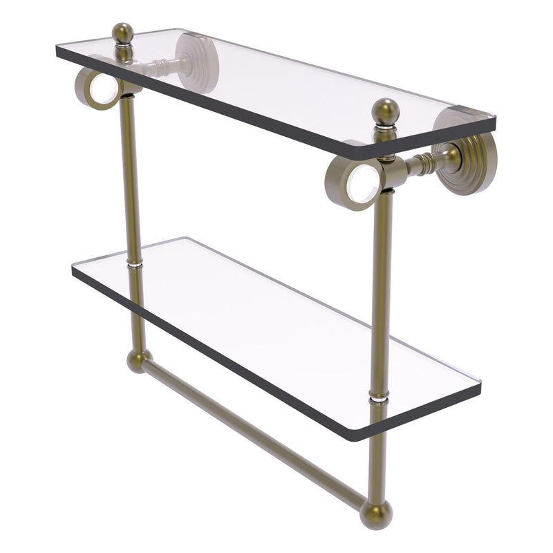 Pacific Grove Collection Double Glass Shelf  with Towel Bar with Smooth Accents