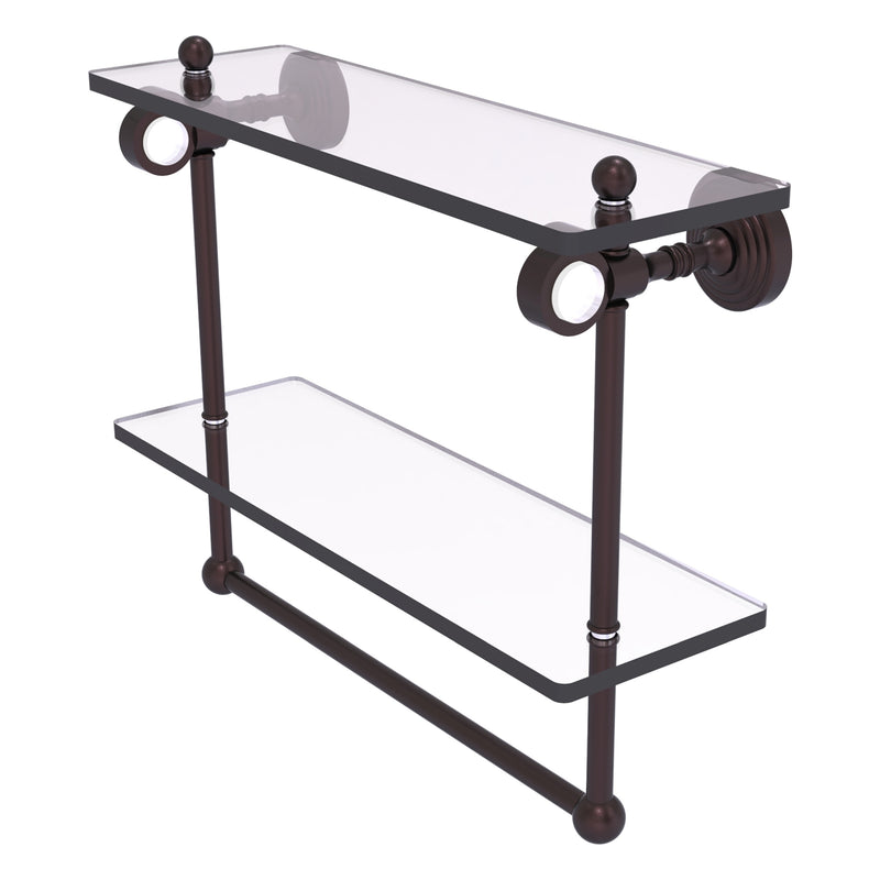 Pacific Grove Collection Double Glass Shelf  with Towel Bar with Smooth Accents