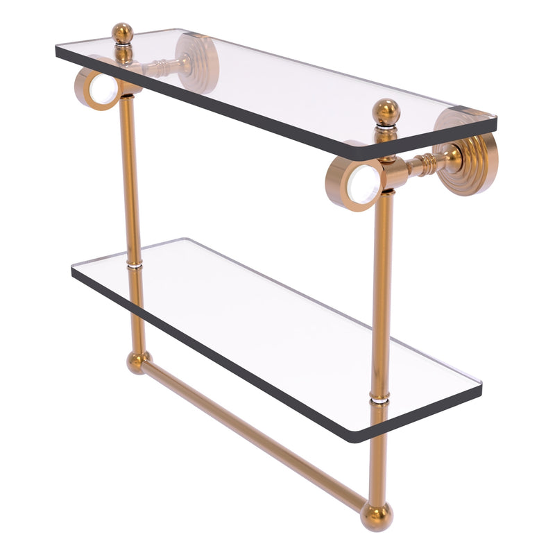 Pacific Grove Collection Double Glass Shelf  with Towel Bar with Smooth Accents